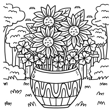 A cute and funny coloring page of a Saint Patricks Day Sun Flower. Provides hours of coloring fun for children. Color, this page is very easy. Suitable for little kids and toddlers.