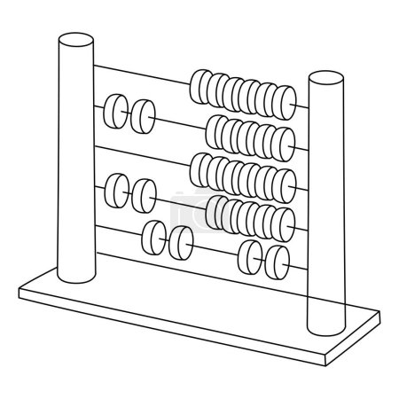 Illustration for A cute and funny coloring page of an Abacus. Provides hours of coloring fun for children. Color, this page is very easy. Suitable for little kids and toddlers. - Royalty Free Image