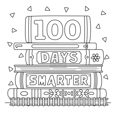 Illustration for A cute and funny coloring page for the 100th Day Of School Smarter. Provides hours of coloring fun for children. Color, this page is very easy. Suitable for little kids and toddlers. - Royalty Free Image