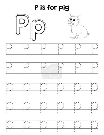 A cute and funny tracing page of a Pig. Provides hours of tracing fun for children. To trace, this page is very easy. Suitable for little kids and toddlers.