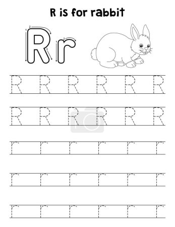 A cute and funny tracing page of a Rabbit. Provides hours of tracing fun for children. To trace, this page is very easy. Suitable for little kids and toddlers.
