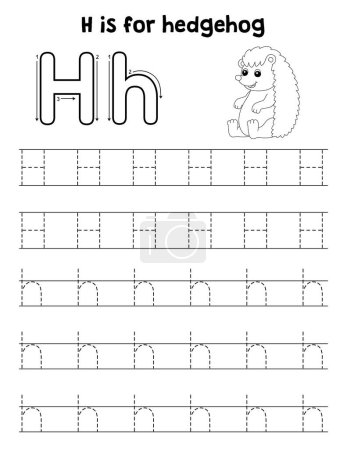A cute and funny tracing page of a Sitting Hedgehog. Provides hours of tracing fun for children. To trace, this page is very easy. Suitable for little kids and toddlers.