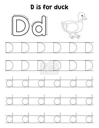 A cute and funny tracing page of a Duck. Provides hours of tracing fun for children. To trace, this page is very easy. Suitable for little kids and toddlers.