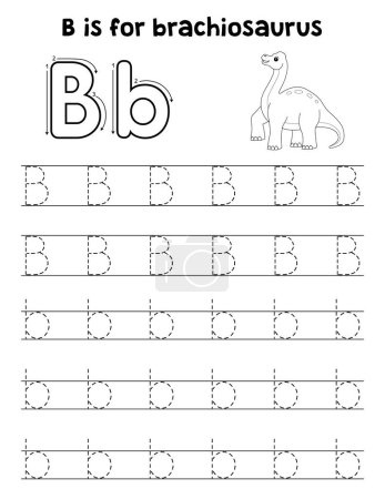 Une page de traçage mignonne et drôle d'un Brachiosaure. Fournit des heures de traçage amusant pour les enfants. Pour tracer, cette page est très facile. Convient aux petits enfants et aux tout-petits.