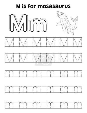 Une page de traçage mignonne et drôle d'un Mosasaurus. Fournit des heures de traçage amusant pour les enfants. Pour tracer, cette page est très facile. Convient aux petits enfants et aux tout-petits.