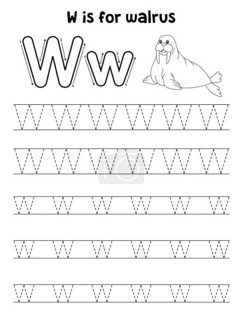 A cute and funny tracing page of a Walrus. Provides hours of tracing fun for children. To trace, this page is very easy. Suitable for little kids and toddlers.