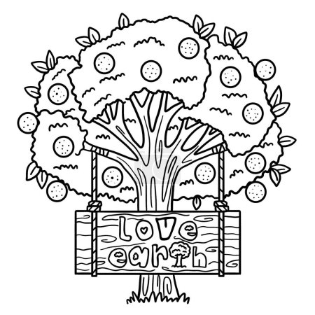 A cute and funny coloring page of an Earth Day Love Earth. Provides hours of coloring fun for children. Color, this page is very easy. Suitable for little kids and toddlers.