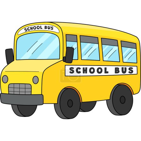 Illustration for This cartoon clipart shows a 100th Day Of School Bus illustration. - Royalty Free Image