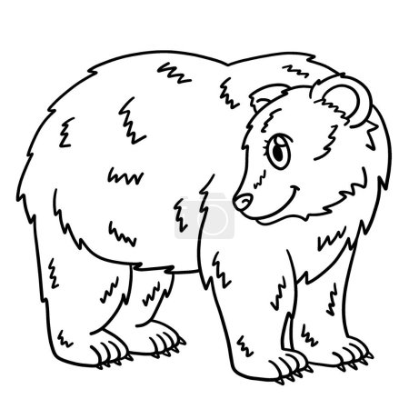 Illustration for A cute and funny coloring page of a Mothers Day Mama Bear. Provides hours of coloring fun for children. Color, this page is very easy. Suitable for little kids and toddlers. - Royalty Free Image