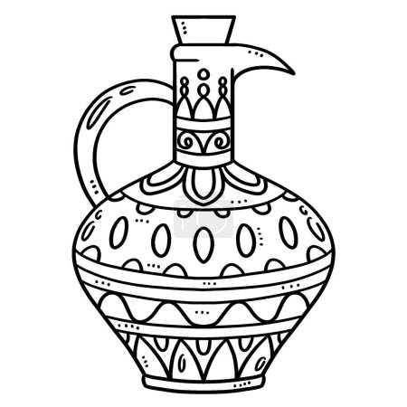 Illustration for A cute and funny coloring page of a Greek Vase. Provides hours of coloring fun for children. Color, this page is very easy. Suitable for little kids and toddlers. - Royalty Free Image