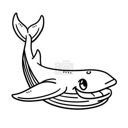 Illustration for A cute and funny coloring page of Baby Whale Sharks. Provides hours of coloring fun for children. Color, this page is very easy. Suitable for little kids and toddlers. - Royalty Free Image