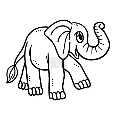 Illustration for A cute and funny coloring page of Baby Elephant. Provides hours of coloring fun for children. Color, this page is very easy. Suitable for little kids and toddlers. - Royalty Free Image