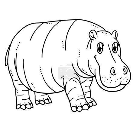A cute and funny coloring page of Mother Hippo. Provides hours of coloring fun for children. Color, this page is very easy. Suitable for little kids and toddlers.