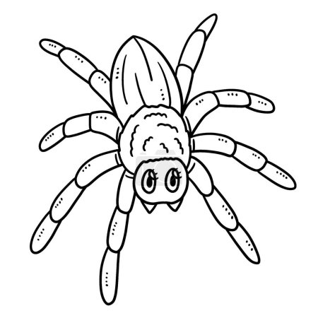 Illustration for A cute and funny coloring page of Mother Spider. Provides hours of coloring fun for children. Color, this page is very easy. Suitable for little kids and toddlers. - Royalty Free Image