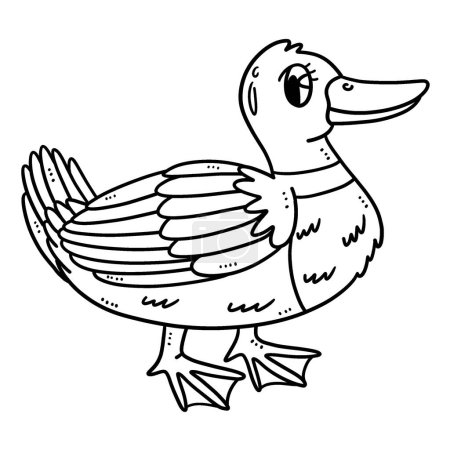 A cute and funny coloring page of Mother Duck. Provides hours of coloring fun for children. Color, this page is very easy. Suitable for little kids and toddlers.