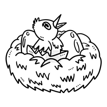 Téléchargez les illustrations : A cute and funny coloring page of Baby Bird. Provides hours of coloring fun for children. Color, this page is very easy. Suitable for little kids and toddlers. - en licence libre de droit