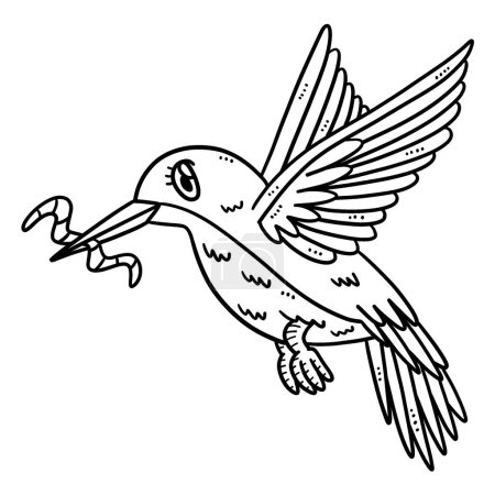 Illustration for A cute and funny coloring page of Mother Bird. Provides hours of coloring fun for children. Color, this page is very easy. Suitable for little kids and toddlers. - Royalty Free Image