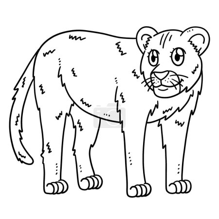 Téléchargez les illustrations : A cute and funny coloring page of Mother Lion. Provides hours of coloring fun for children. Color, this page is very easy. Suitable for little kids and toddlers. - en licence libre de droit