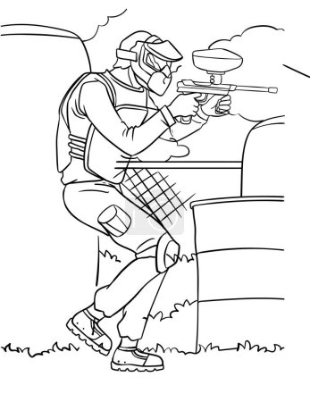 Téléchargez les illustrations : A cute and funny coloring page of Paintballer. Provides hours of coloring fun for children. Color, this page is very easy. Suitable for little kids and toddlers. - en licence libre de droit