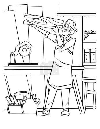 A cute and funny coloring page of Carpenter. Provides hours of coloring fun for children. Color, this page is very easy. Suitable for little kids and toddlers.