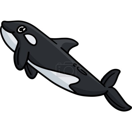 Ilustración de This cartoon clipart shows a Killer Whale illustration. - Imagen libre de derechos
