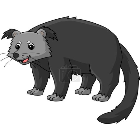 Illustration for This cartoon clipart shows a Binturong Animal illustration. - Royalty Free Image