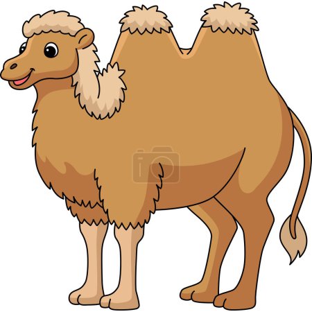 Téléchargez les illustrations : This cartoon clipart shows a Bactrian Camel Animal illustration. - en licence libre de droit