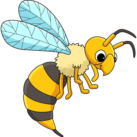 Illustration for This cartoon clipart shows a Hornet Animal illustration. - Royalty Free Image