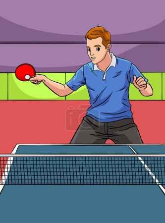 Téléchargez les illustrations : This cartoon clipart shows a Table Tennis illustration. - en licence libre de droit
