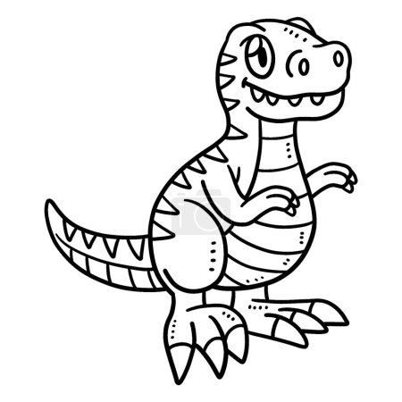 Illustration for A cute and funny coloring page of a Baby T-Rex. Provides hours of coloring fun for children. Color, this page is very easy. Suitable for little kids and toddlers. - Royalty Free Image