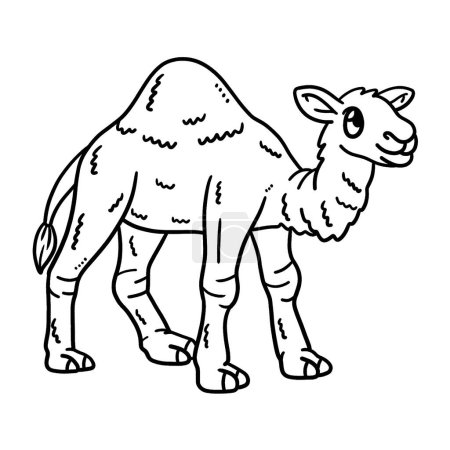 Téléchargez les illustrations : A cute and funny coloring page of a Baby Dromedary. Provides hours of coloring fun for children. Color, this page is very easy. Suitable for little kids and toddlers. - en licence libre de droit