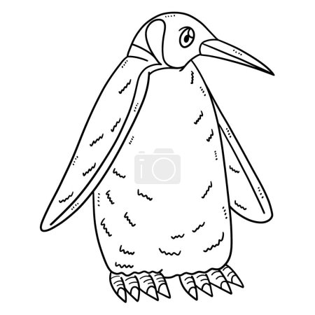 Illustration for A cute and funny coloring page of a Mother Penguin. Provides hours of coloring fun for children. Color, this page is very easy. Suitable for little kids and toddlers. - Royalty Free Image