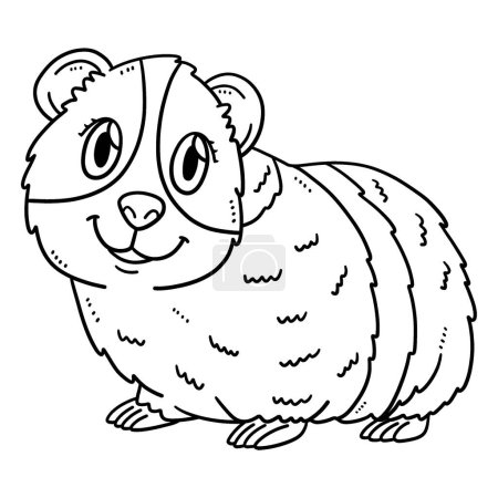 Illustration for A cute and funny coloring page of a Mother Guinea Pig. Provides hours of coloring fun for children. Color, this page is very easy. Suitable for little kids and toddlers. - Royalty Free Image