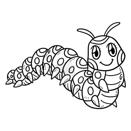 Téléchargez les illustrations : A cute and funny coloring page of a Mother Caterpillar. Provides hours of coloring fun for children. Color, this page is very easy. Suitable for little kids and toddlers. - en licence libre de droit