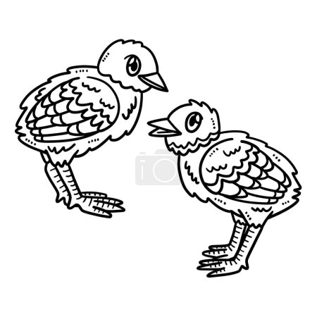 Illustration for A cute and funny coloring page of a Baby Turkey. Provides hours of coloring fun for children. Color, this page is very easy. Suitable for little kids and toddlers. - Royalty Free Image