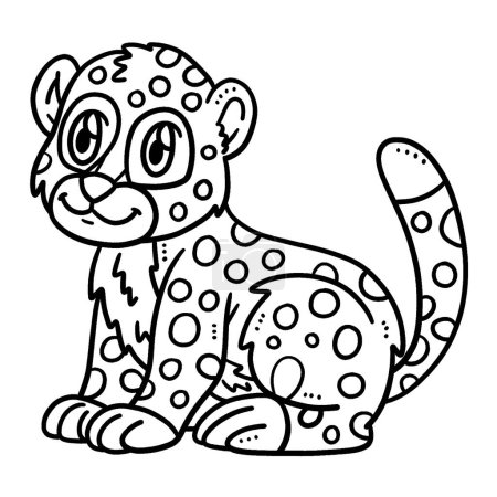 Téléchargez les illustrations : A cute and funny coloring page of a Baby Cheetah. Provides hours of coloring fun for children. Color, this page is very easy. Suitable for little kids and toddlers. - en licence libre de droit