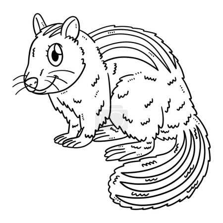 Illustration for A cute and funny coloring page of a Mother Chipmunk. Provides hours of coloring fun for children. Color, this page is very easy. Suitable for little kids and toddlers. - Royalty Free Image