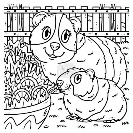 A cute and funny coloring page of a Mother Guinea Pig and a Baby Guinea Pig. Provides hours of coloring fun for children. Color, this page is very easy. Suitable for little kids and toddlers.
