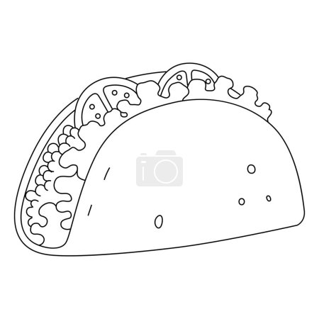A cute and funny coloring page for Tacos. Provides hours of coloring fun for children. Color, this page is very easy. Suitable for little kids and toddlers.