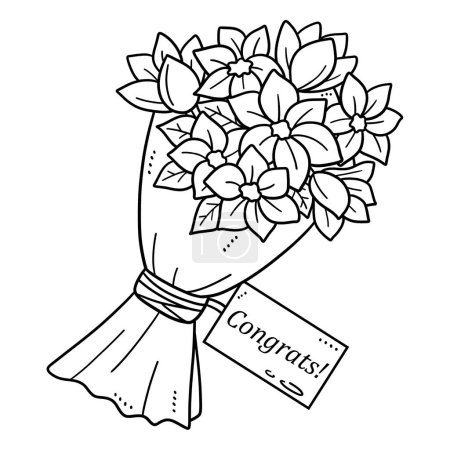 Illustration for A cute and funny coloring page for Flower Bouquet. Provides hours of coloring fun for children. Color, this page is very easy. Suitable for little kids and toddlers. - Royalty Free Image