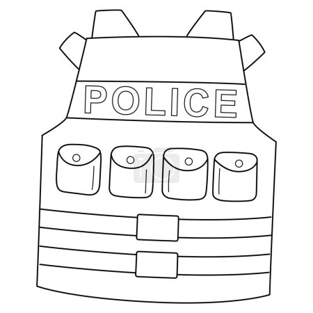 A cute and funny coloring page of a Police Bulletproof. Provides hours of coloring fun for children. Color, this page is very easy. Suitable for little kids and toddlers.