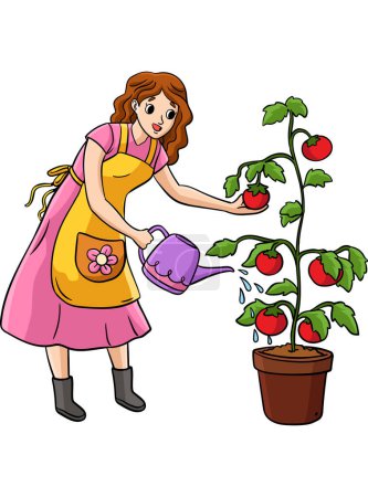 Illustration for This cartoon clipart shows a Gardener illustration. - Royalty Free Image