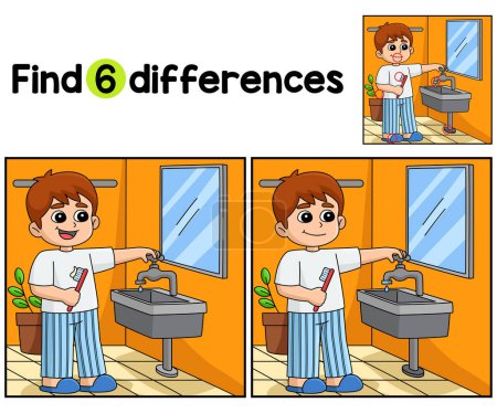 Find or spot the differences on this Boy Conserving Water kids activity page. A funny and educational puzzle-matching game for children.