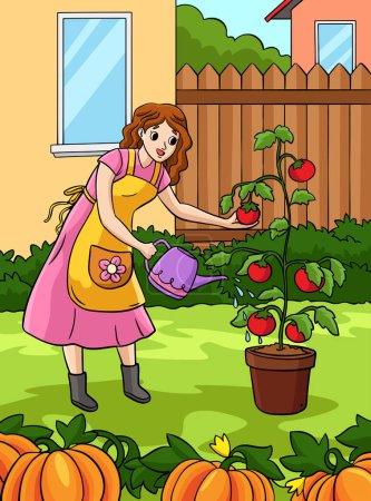 Illustration for This cartoon clipart shows a Gardener illustration. - Royalty Free Image
