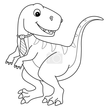 A cute and funny coloring page of a Tyrannosaurus. Provides hours of coloring fun for children. Color, this page is very easy. Suitable for little kids and toddlers.