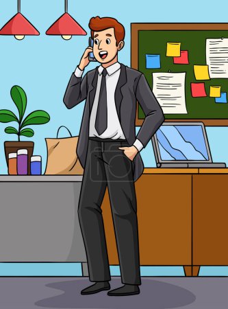Illustration for This cartoon clipart shows an Entrepreneur illustration. - Royalty Free Image