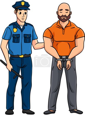 This cartoon clipart shows a Corrections Officer illustration.