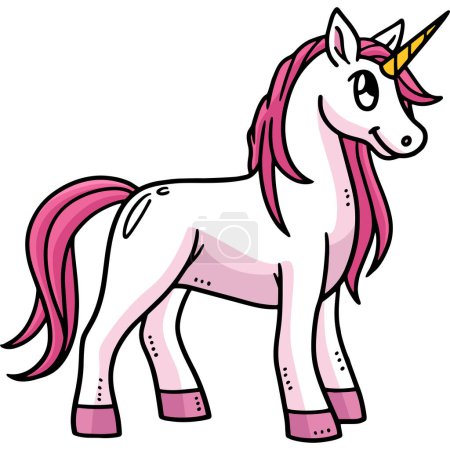 Illustration for This cartoon clipart shows a Baby unicorn illustration. - Royalty Free Image