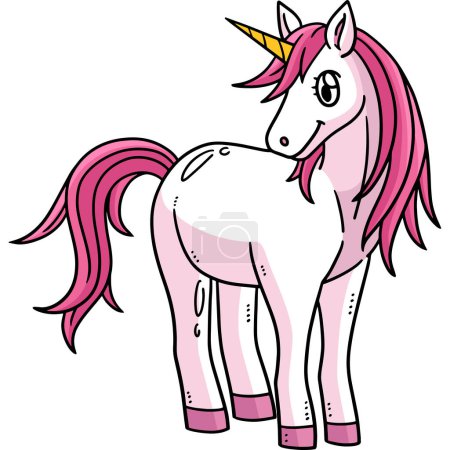 Illustration for This cartoon clipart shows a Mother Unicorn illustration. - Royalty Free Image