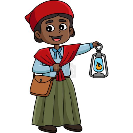 Illustration for This cartoon clipart shows a Harriet Tubman illustration. - Royalty Free Image